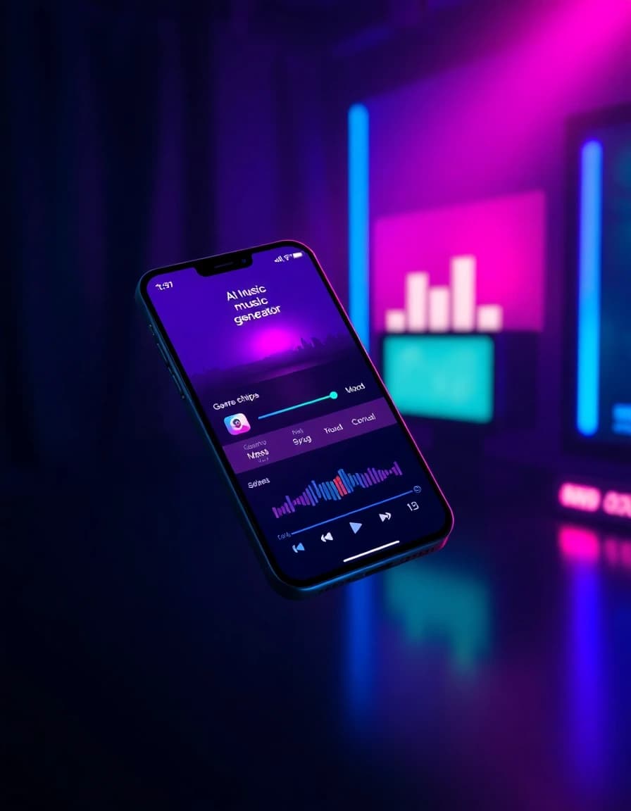 BeatBot AI music generator app on iPhone showing AI song generator screen
